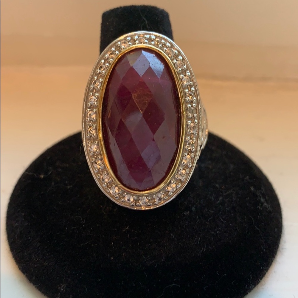 Natural Ruby and White Sapphire Ring
